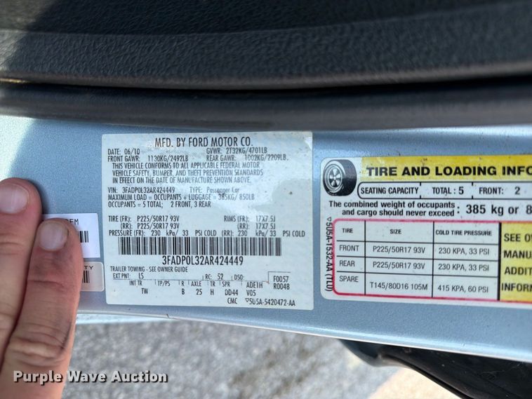 image for item EU0880 2010 Ford Fusion 