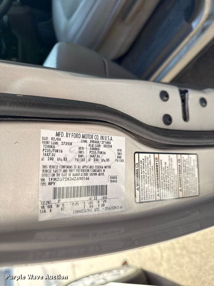 image for item EX2219 2004 Ford Explorer SUV