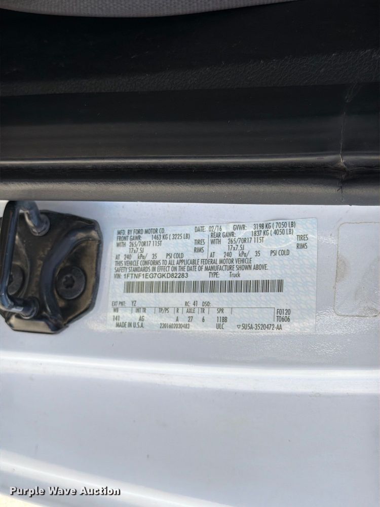 image for item EX4608 2016 Ford F150 pickup truck