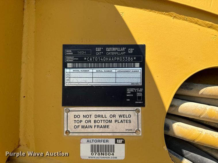 image for item FB5945 2007 Caterpillar 140H motor grader
