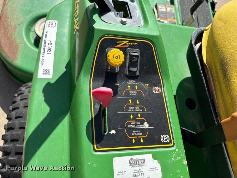 image for item FB6931 John Deere F687 ZTR lawn mower