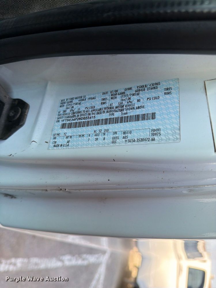 image for item FB8893 2008 Ford E350 van