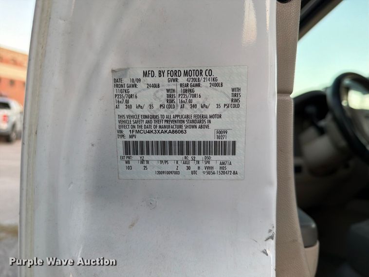 image for item FB8912 2010 Ford Escape SUV