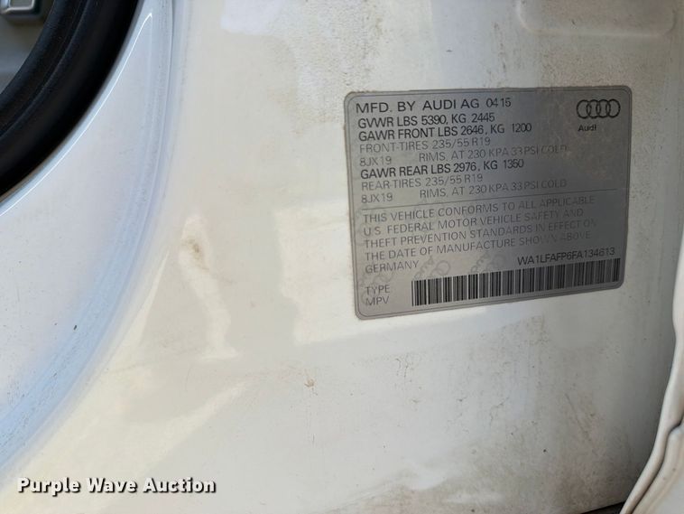 image for item FB8920 2015 Audi Q5 SUV