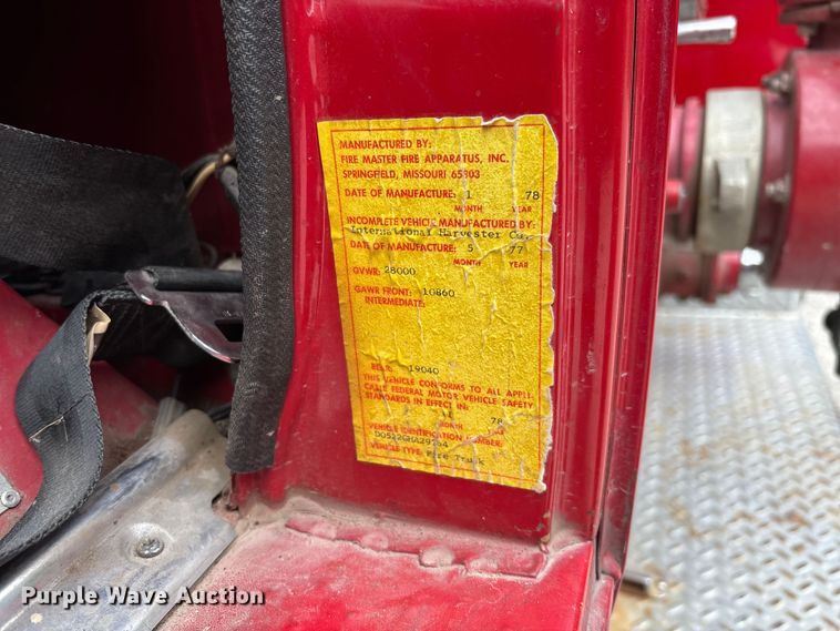 image for item FC1972 1977 International Harvester Loadstar 1700 pumper fire truck