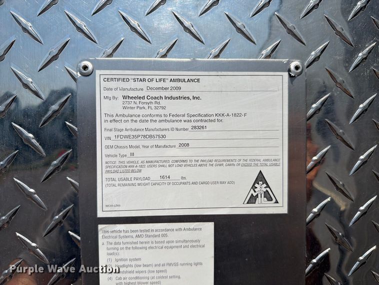 image for item FC3338 2008 Ford E-350 Super Duty ambulance