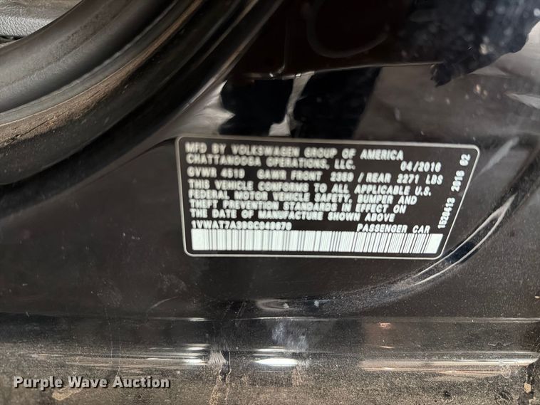 image for item FH6445 2016 Volkswagen  Passat TSI 