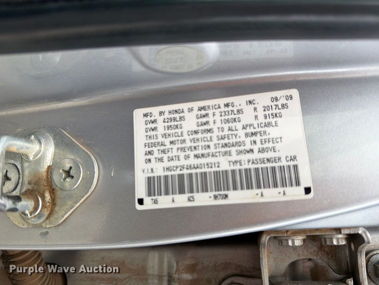 image for item FH6448 2010 Honda  Accord 