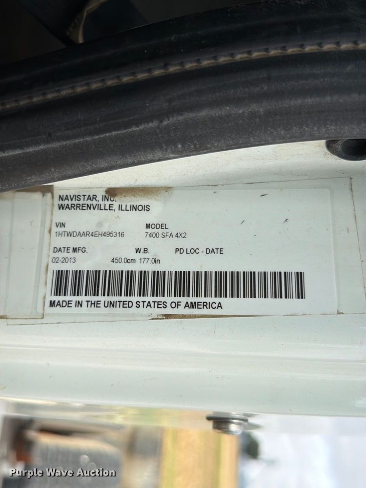 image for item FK4173 2014 International 7400 truck cab and chassis
