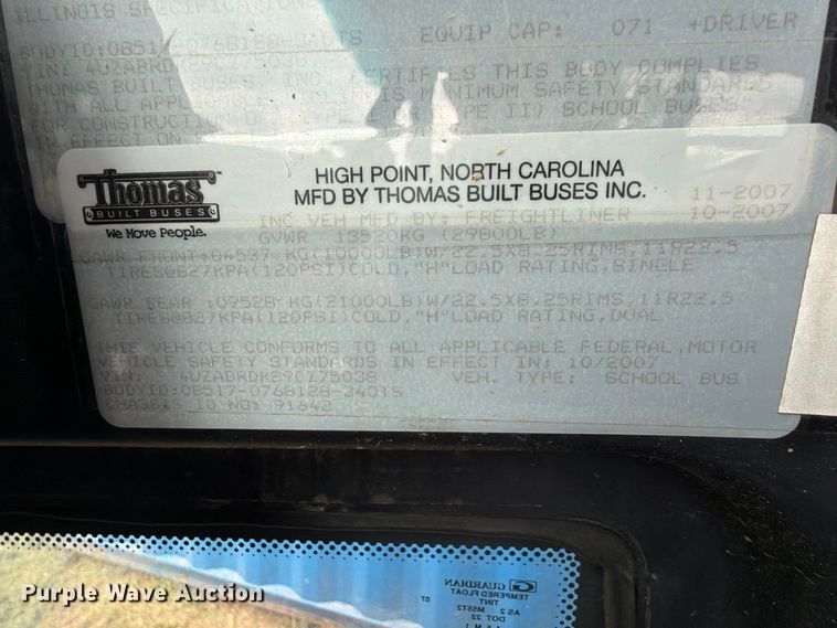 image for item FK5146 2009 Freightliner B2 school bus