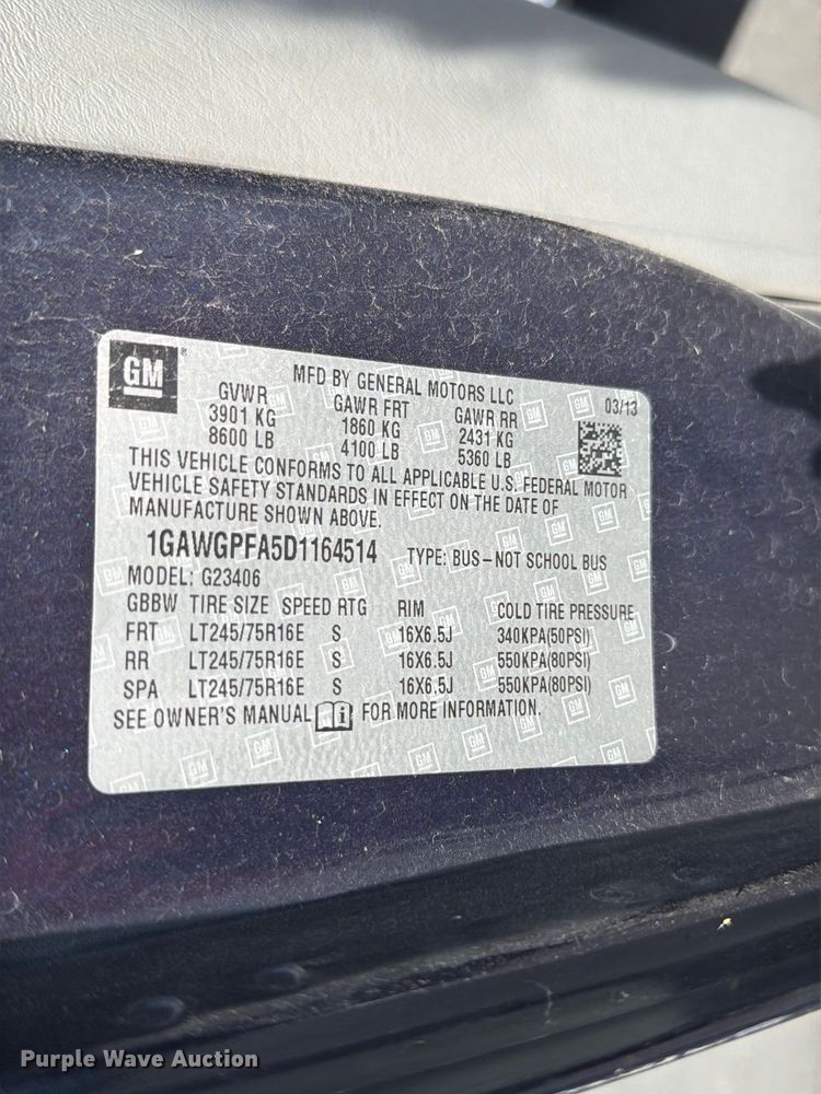 image for item FN1511 2013 Chevrolet Express G2500 van