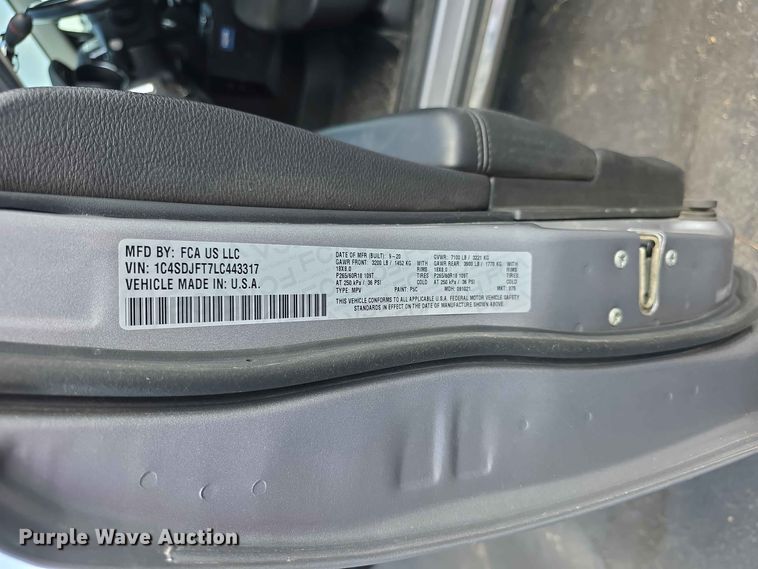 image for item FN1513 2020 Dodge Durango SSV SUV