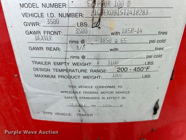 image for item FT6053 1996 Crafco EZ Pour 100D Crack Sealer