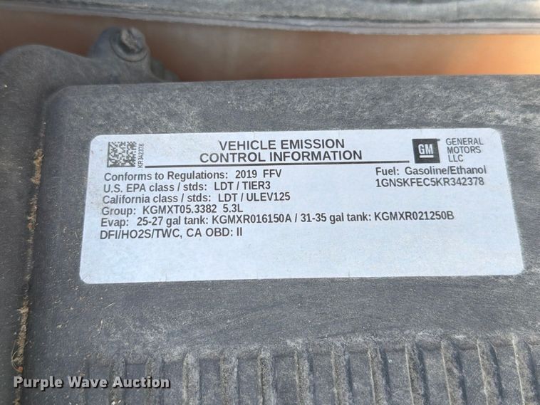image for item FT6271 2019 Chevrolet Tahoe SSV SUV