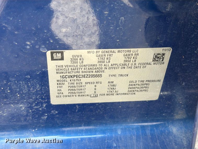 image for item FT6292 2014 Chevrolet Silverado 1500 Ext. Cab pickup truck