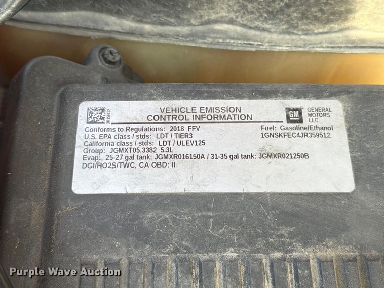 image for item FT6302 2018 Chevrolet Tahoe SUV