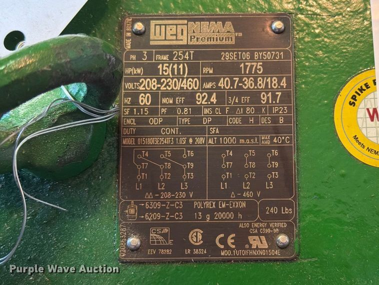 image for item FT8039 Weg Nema Premium electric motor