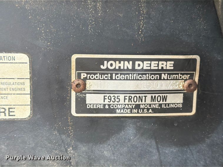 image for item FT8058 John Deere F935 lawn tractor