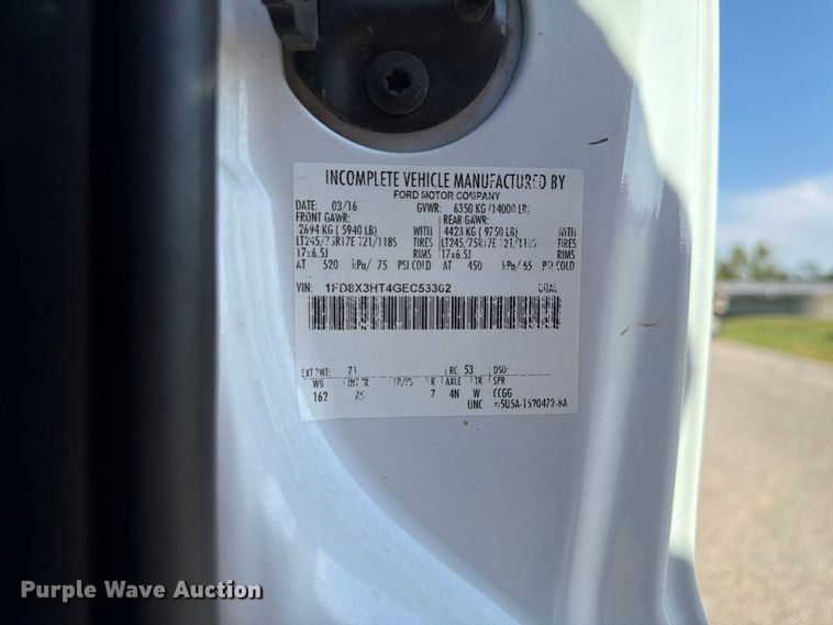 image for item FU4669 2016 Ford F350 Super Duty XL Ext. Cab utility / service truck