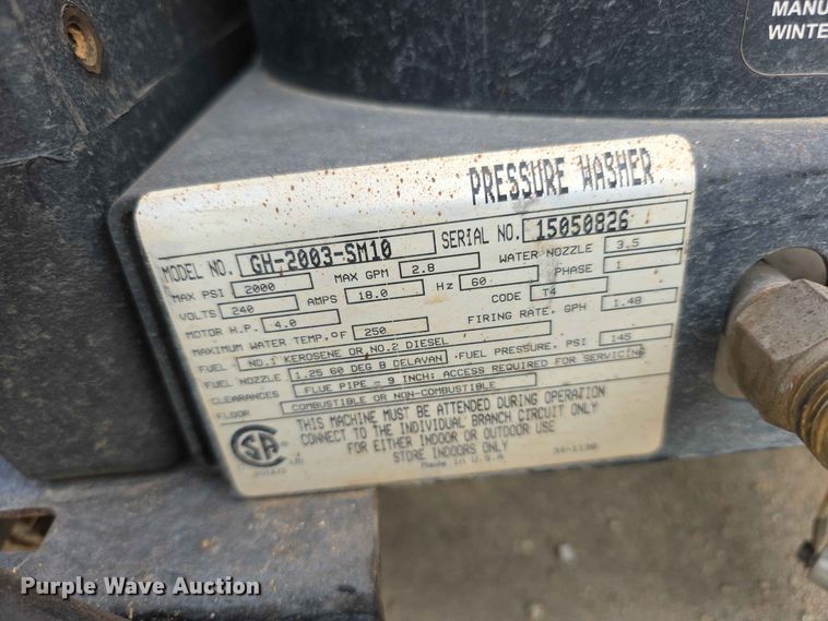 image for item NF9667 Mi-T-M  SM10 hot pressure washer