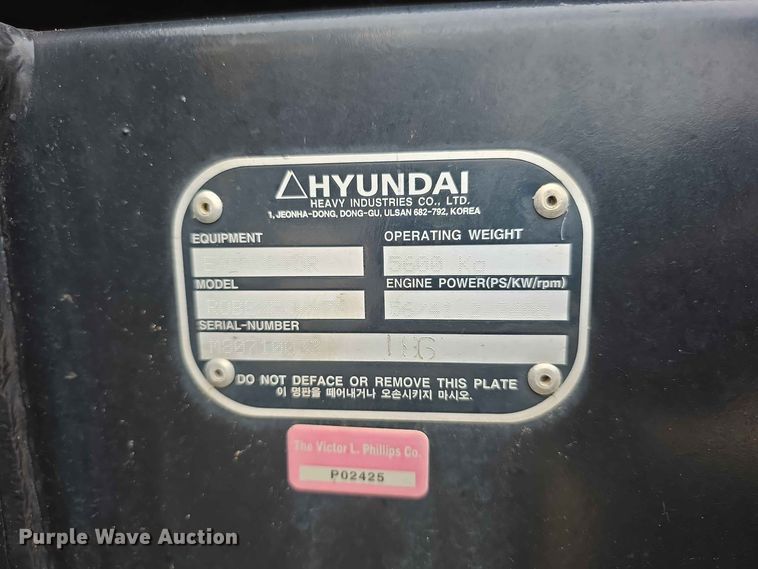 image for item NF9668 Hyundai ROBEX55W7A wheeled excavator