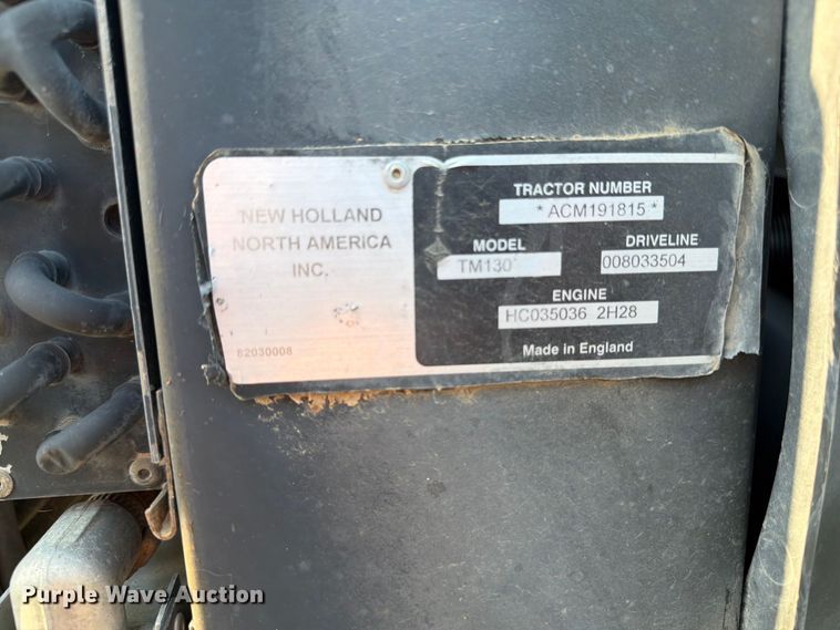 image for item EA0477 2002 New Holland TM130 MFWD tractor