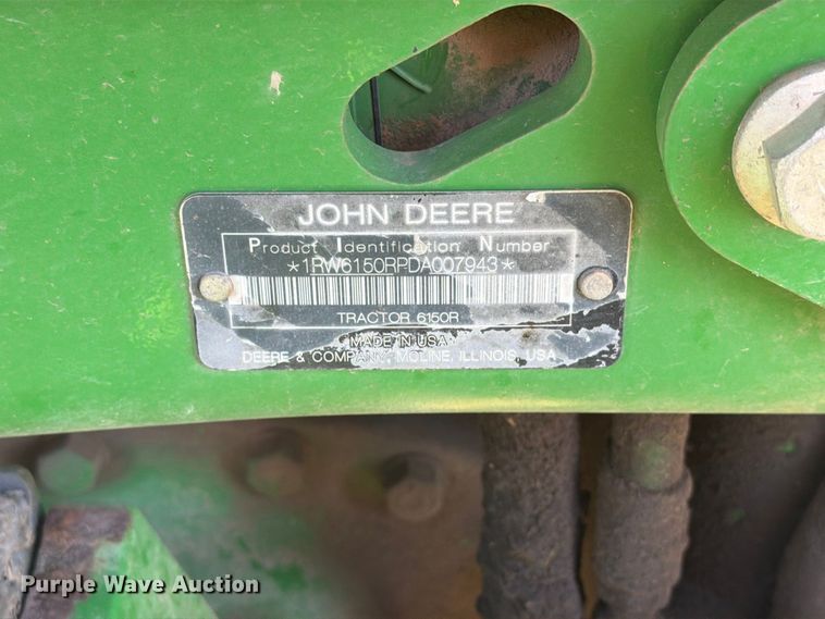 image for item EA0483 2013 John Deere 6150R MFWD tractor