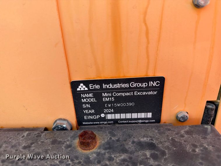 image for item EU1552 2024 Erie Industries EM15 mini excavator