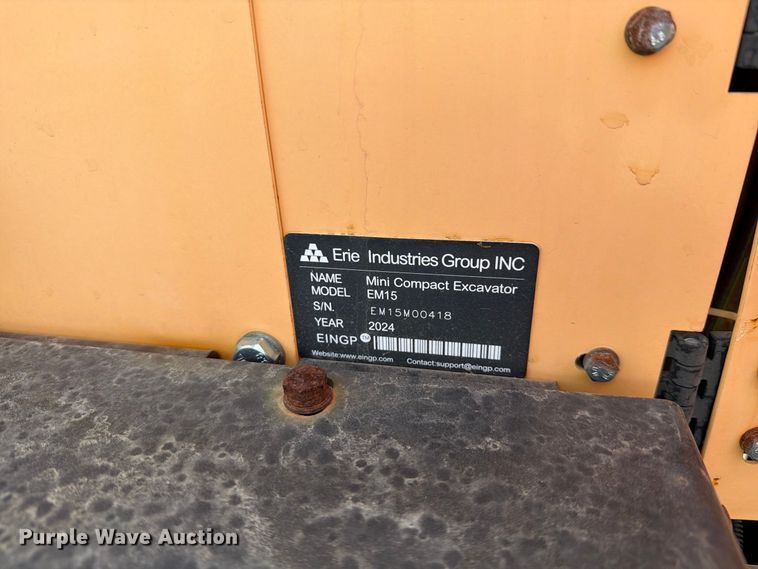 image for item EU1553 2024 Erie Industries EM15 mini excavator