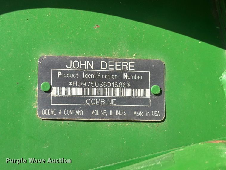 image for item EW8830 2000 John Deere 9750 STS combine