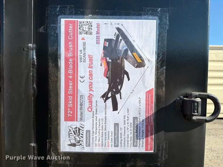 image for item EX4169 Raytree RHBC72S skid steer brush mower