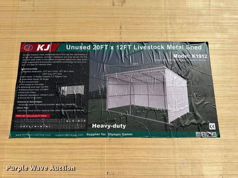 image for item EX4179 KJ K1912 livestock metal shed