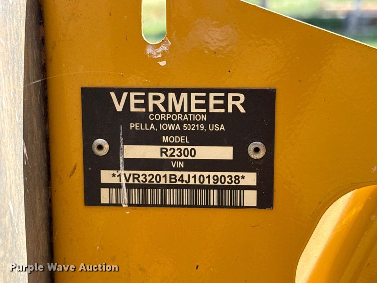 image for item FC4179 2018 Vermeer R2300 hay rake