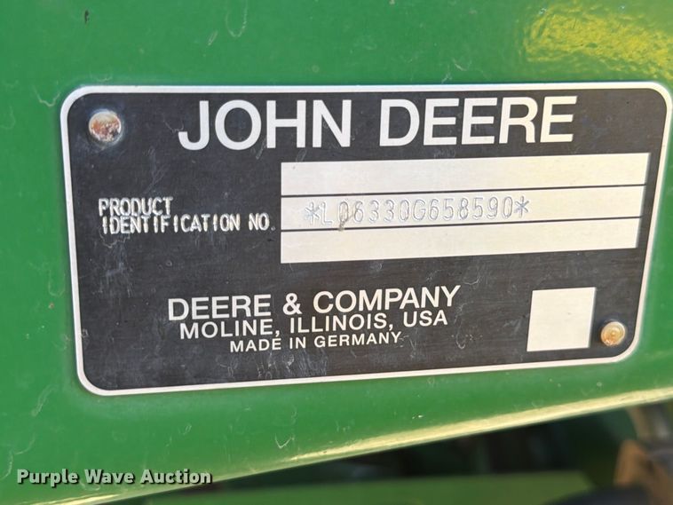 image for item FM7654 2011 John Deere 6330 MFWD tractor