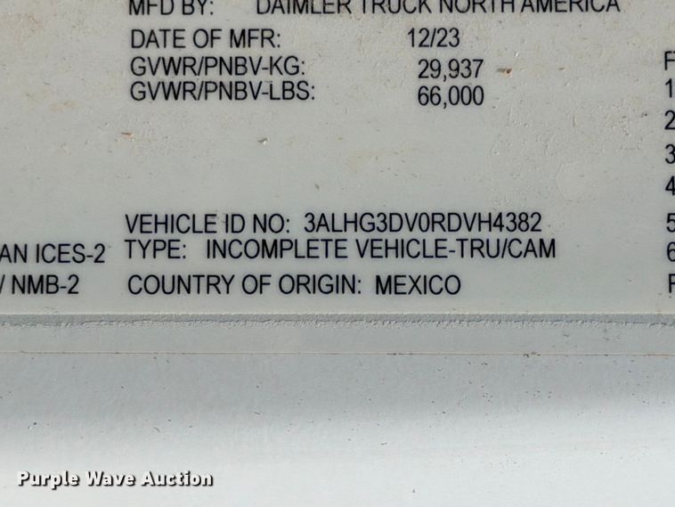 image for item YA4524 2024 Freightliner 114SD feed delivery truck