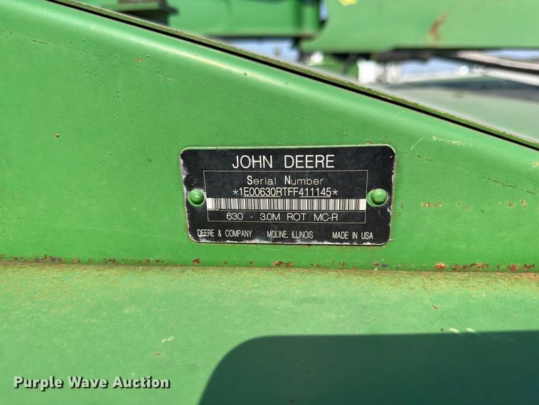 image for item YA4947 2015 John Deere 630R MoCo disc mower