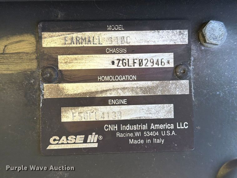 image for item YA5079 2016 Case IH Farmall 110C MFWD tractor