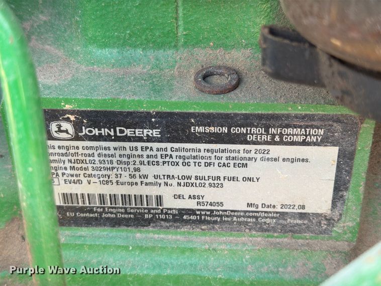 image for item YA5156 2022 John Deere 5075E MFWD tractor