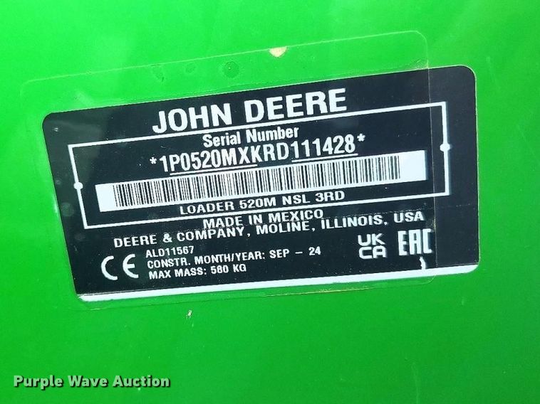 image for item YA5297 2024 John Deere 520M loader