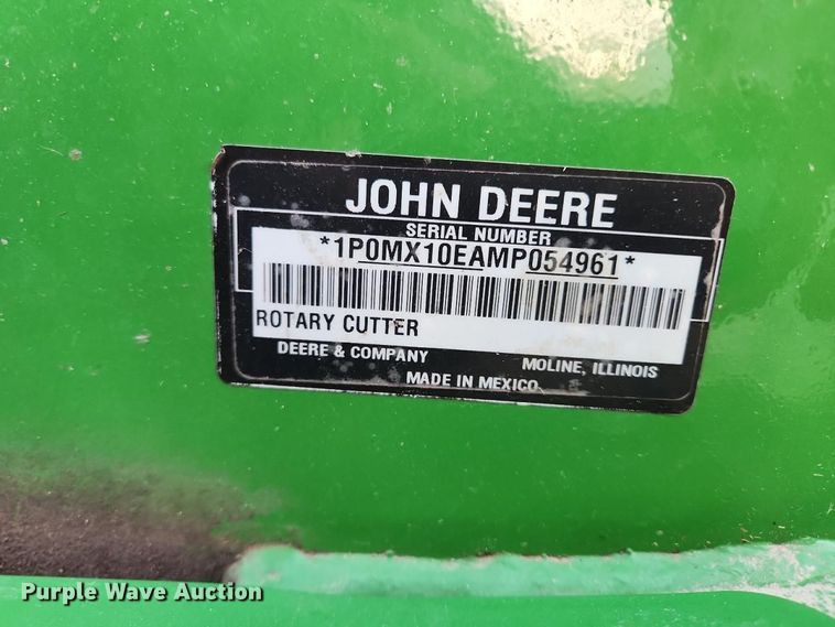 image for item YA5313 2021 John Deere MX10 rotary mower