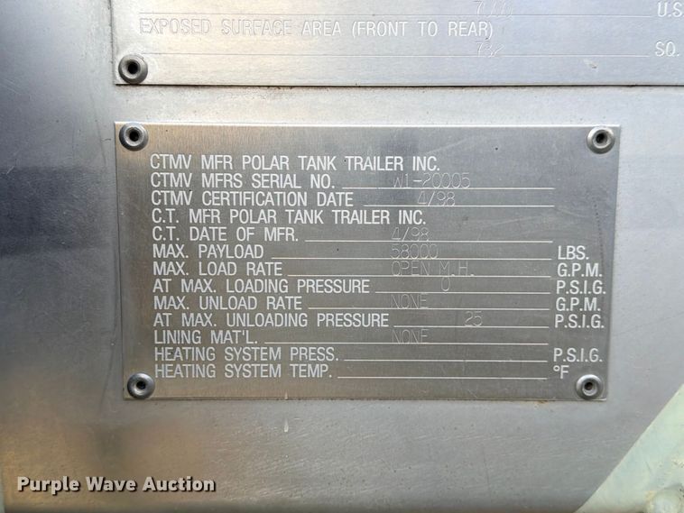 image for item DU1541 1998 Polar fuel trailer