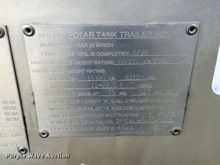 image for item DU1541 1998 Polar fuel trailer