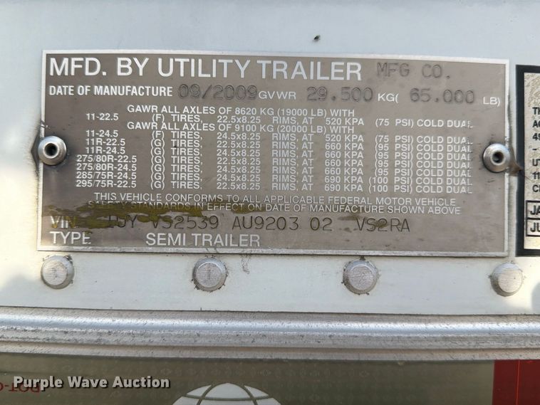 image for item DZ4770 2010 Utility VS2RA refrigerated van trailer