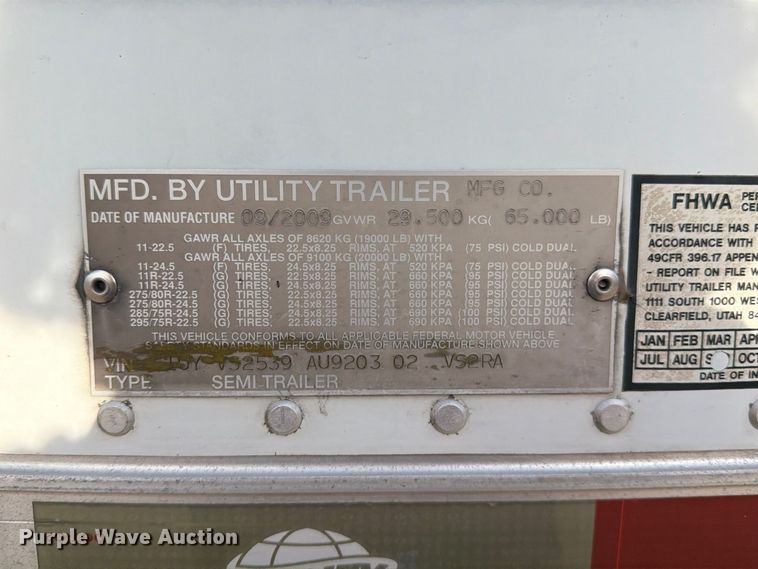 image for item DZ4770 2010 Utility VS2RA refrigerated van trailer