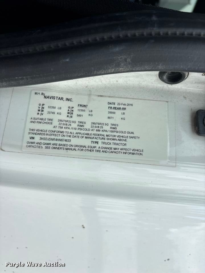 2017 International LF687 PROSTAR+