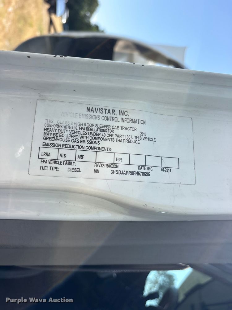 image for item ET0404 2015 International ProStar 122 semi truck