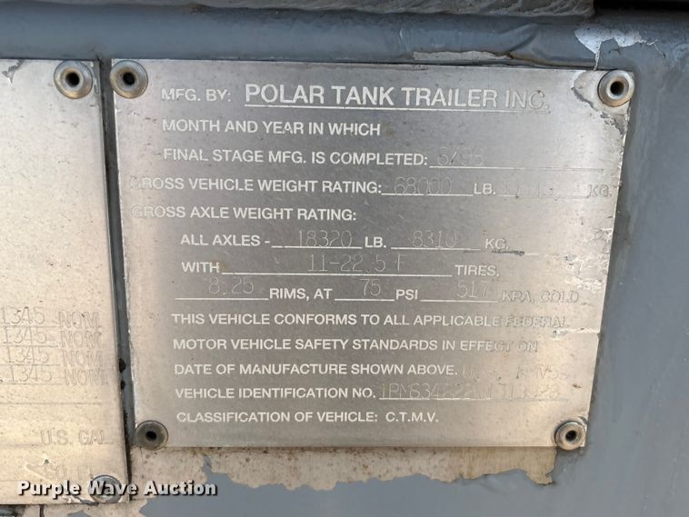 image for item EU0824 1998 Polar fuel trailer