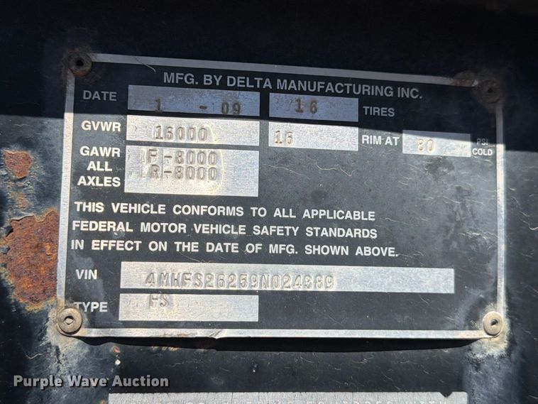image for item EW2237 2009 Delta Manufacturing  FS equipment trailer