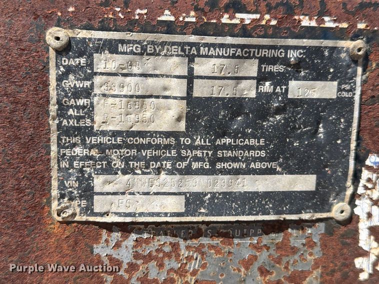 image for item EW2240 2009 Delta Manufacturing  FS equipment trailer