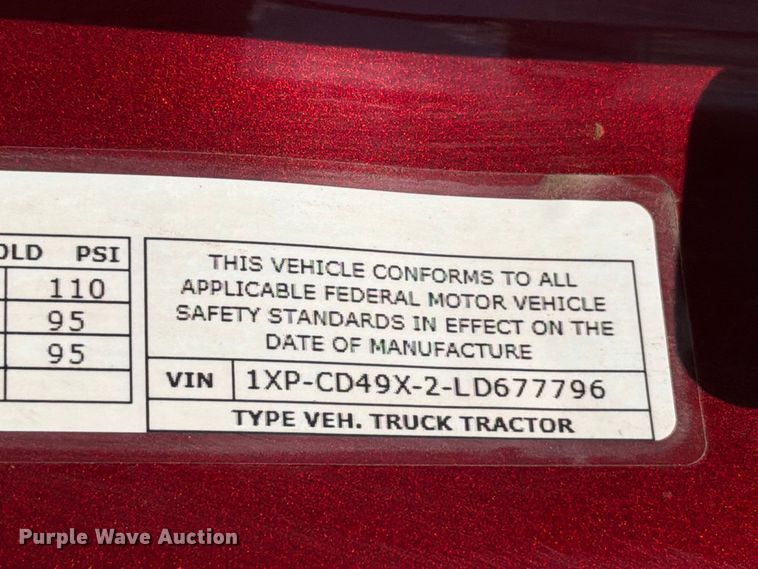 image for item EW8844 2020 Peterbilt 567 semi truck